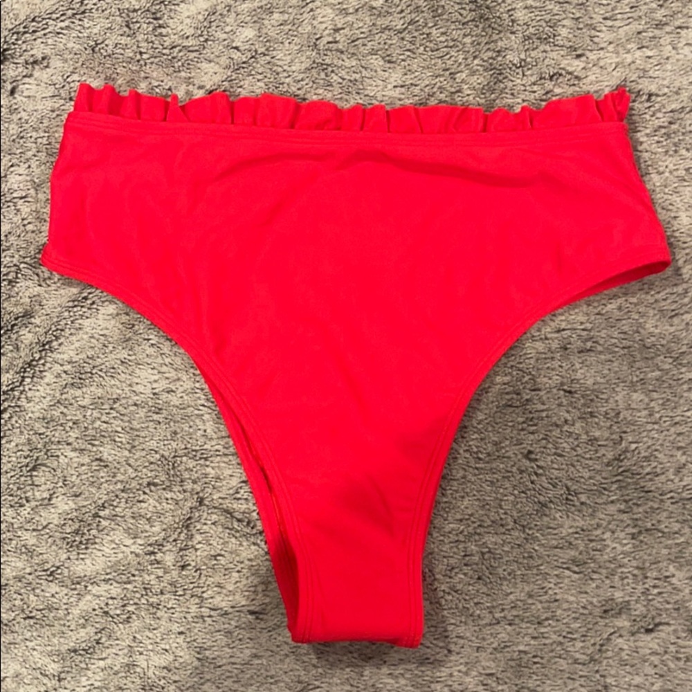 Express High Rise ruffle bikini bottoms